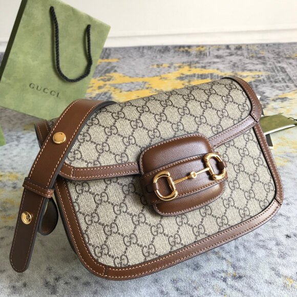 GUCCI Horsebit 1955 Mini Chain Hand Shoulder Bag GG Supreme Canvas 90281952 - Picture 1 of 9